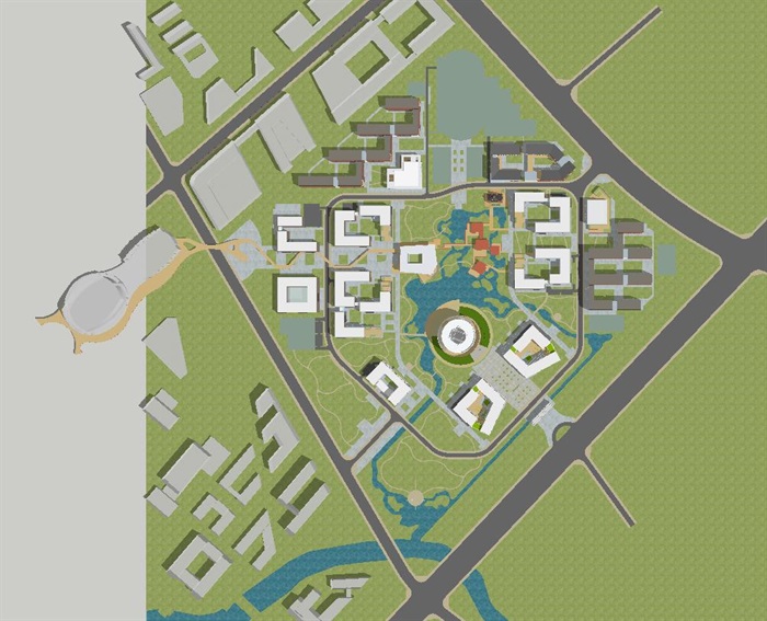 北化工新校区建筑规划设计方案SU模型(11)