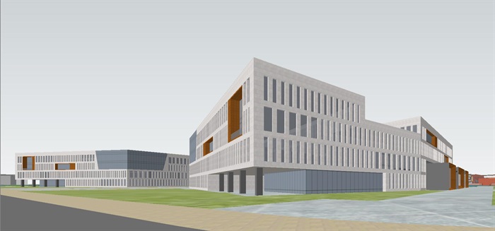 北化工新校区建筑规划设计方案SU模型(13)