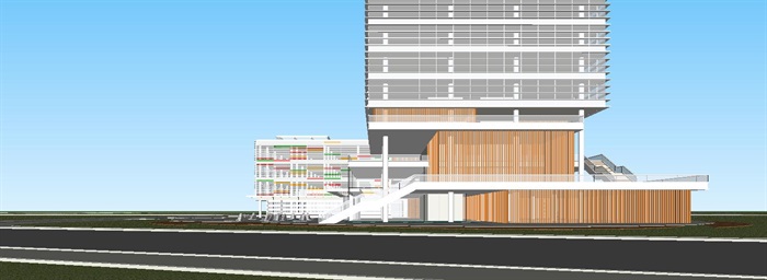 上海现代风格科莱恩化工总部研发大楼建筑设计方案SU模型(11)