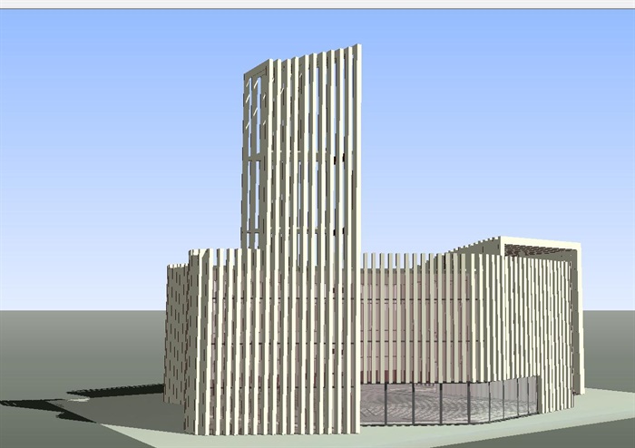 北京海淀基督教堂建筑设计方案SU模型(2)
