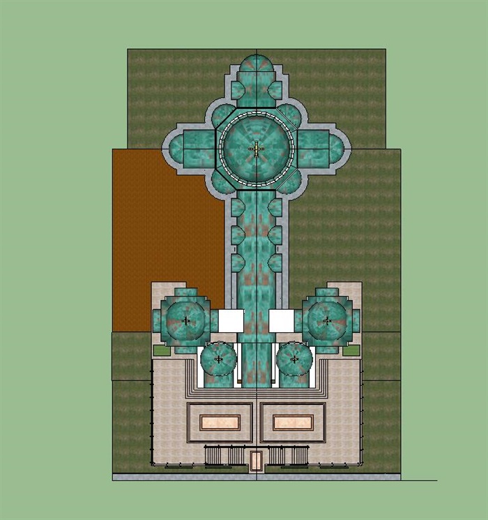 2个欧式教堂建筑设计方案SU模型(6)