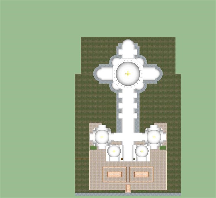 2个欧式教堂建筑设计方案SU模型(8)