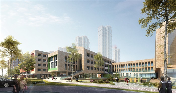 合肥618中学东校区二期建筑设计方案SU模型(1)