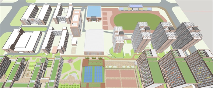 合肥618中学东校区二期建筑设计方案SU模型(5)