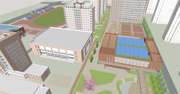 合肥618中学东校区二期建筑设计方案SU模型(8)