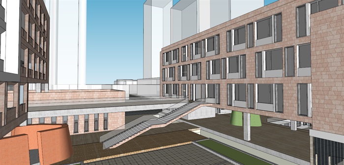 合肥618中学东校区二期建筑设计方案SU模型(9)