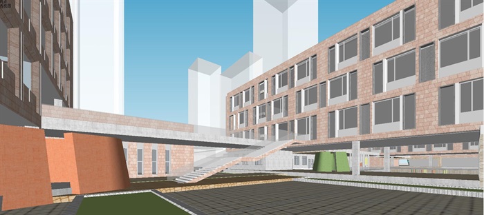 合肥618中学东校区二期建筑设计方案SU模型(10)