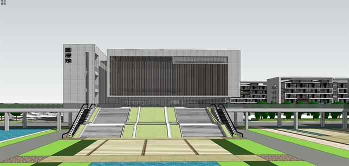 广州新石滩中学建筑方案SU模型(3)