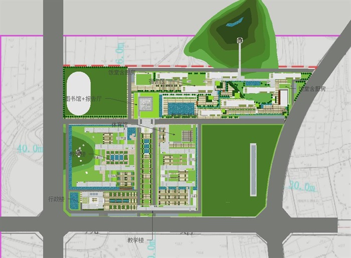 广州新石滩中学建筑方案SU模型(10)