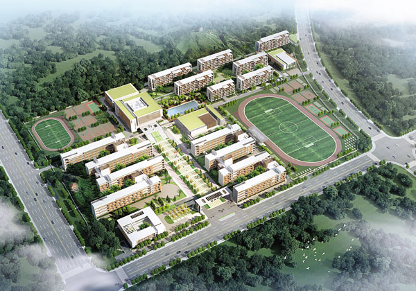 广州新石滩中学建筑方案SU模型(11)