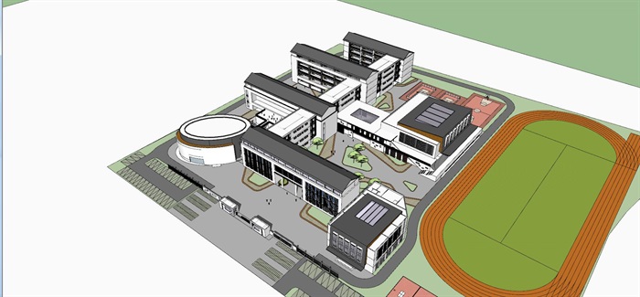 东台第一小学开发区分校建筑设计方案SU模型(2)