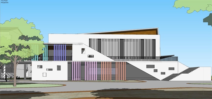 东台第一小学开发区分校建筑设计方案SU模型(5)