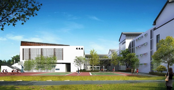 东台第一小学开发区分校建筑设计方案SU模型(6)