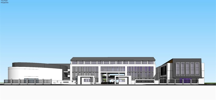 东台第一小学开发区分校建筑设计方案SU模型(8)