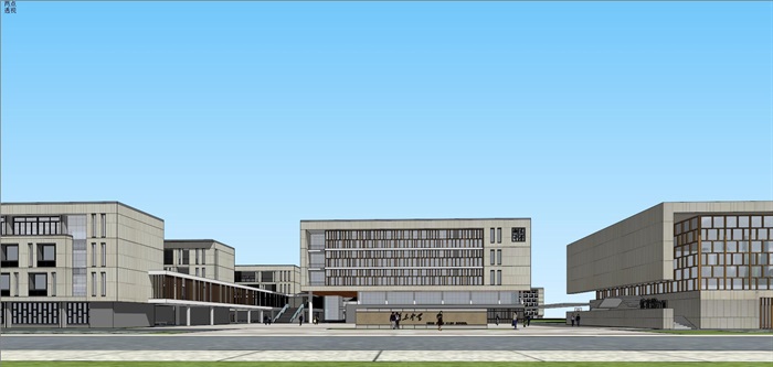 衡东中学建筑设计方案SU模型(7)