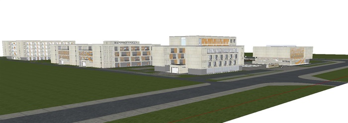 衡东中学建筑设计方案SU模型(11)