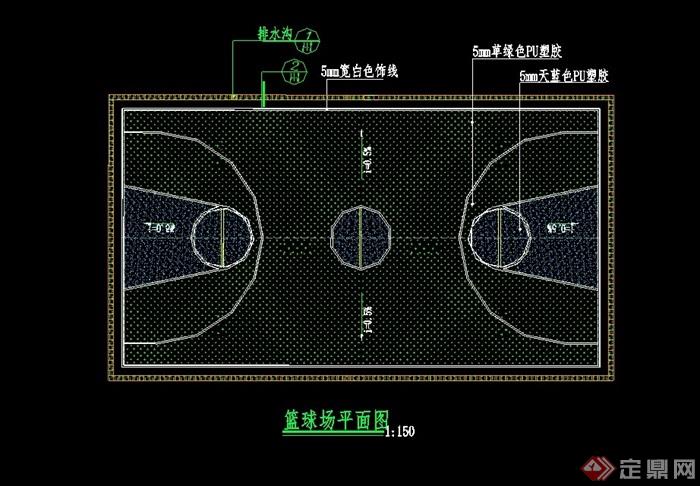 篮球场完整详细设计cad施工图