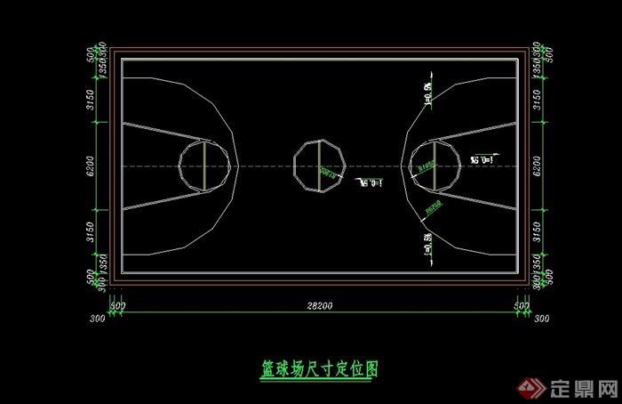 篮球场完整详细设计cad施工图