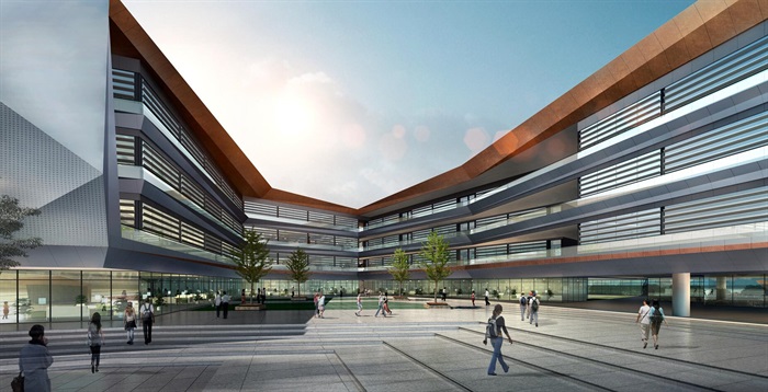 现代造型新颖的学校建筑设计方案SU模型(3)