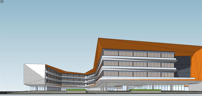 现代造型新颖的学校建筑设计方案SU模型(9)