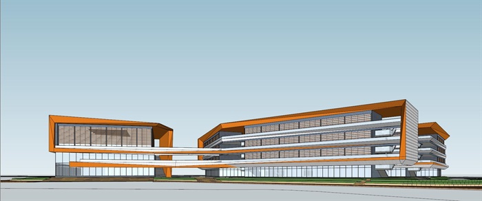 现代造型新颖的学校建筑设计方案SU模型(12)