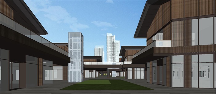 武汉融创汉阳铁厂红砖风格旧改总体规划设计建筑与景观SU模型(8)
