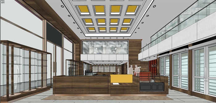广泰行·私宴中式餐厅室内装潢设计SU模型(11)