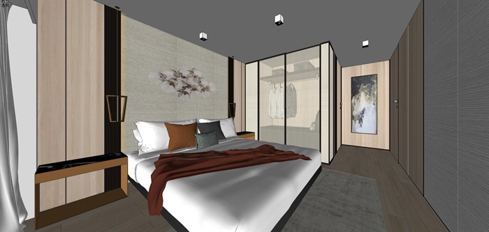 现代LOFT公寓室内精装设计方案SU模型(3)