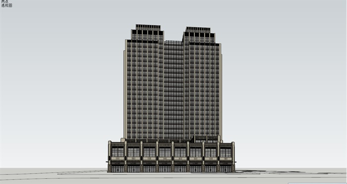 某新古典高层公寓su精细模型(4)