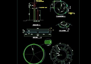 园林景观详细的景墙素材cad施工图