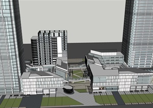 广州保利鱼珠商业综合体项目建筑方案SU(草图大师)模型