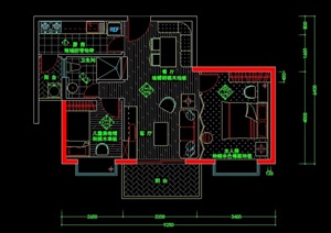 现代住宅室内空间装饰设计cad施工图
