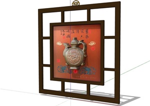 中式风格详细的家具素材SU(草图大师)模型