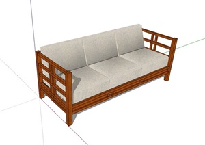 中式风格详细室内家具椅子素材设计SU(草图大师)模型