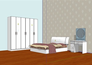 现代家居 床和化妆柜 单品