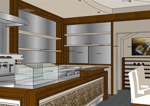 特色餐厅完整餐厅空间SU(草图大师)模型