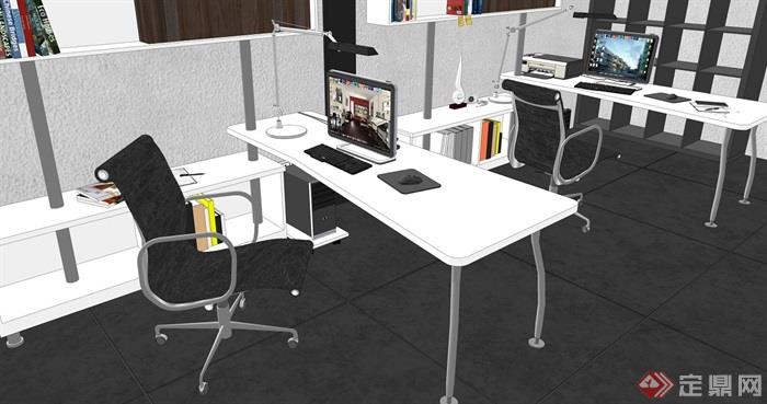 LOFT工作办公室空间设计su模型