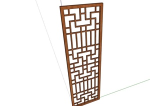 中式木质隔断屏风设计SU(草图大师)模型