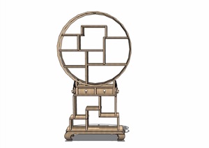 住宅室内家具柜子格栅 SU(草图大师)模型