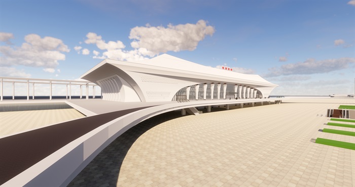 某高铁站建筑概念设计投标方案su精细模型(2)