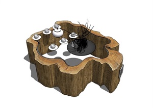 书桌茶桌素材设计SU(草图大师)模型