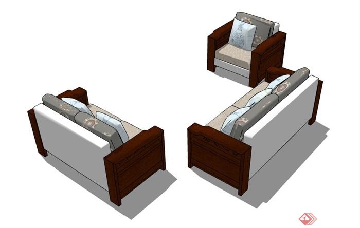 某室内客厅沙发组合沙发设计su模型