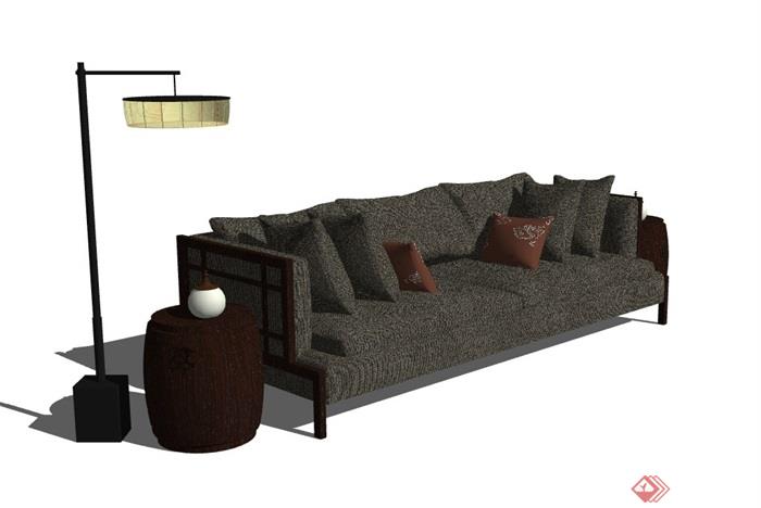 客厅沙发桌子组合素材设计su模型