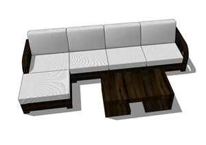 客厅沙发茶几完整组合素材设计SU(草图大师)模型