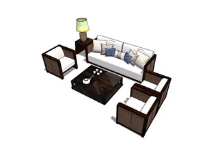 客厅沙发素材设计SU(草图大师)模型