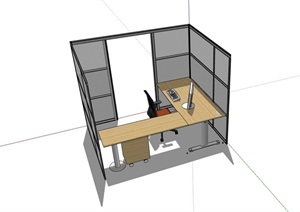 电脑办公桌椅素材设计SU(草图大师)模型