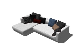 现代住宅客厅沙发素材设计SU(草图大师)模型