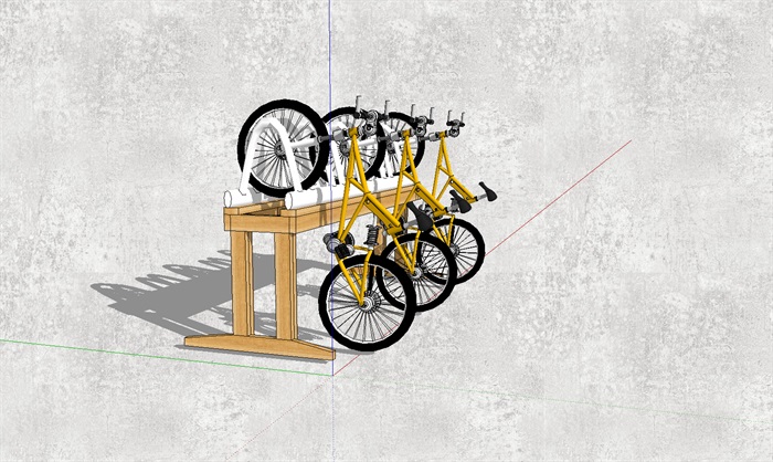 城市公共自行车泊位自行车架su模型素材(6)