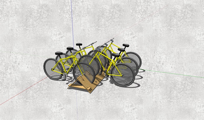 城市公共自行车泊位自行车架su模型素材(7)