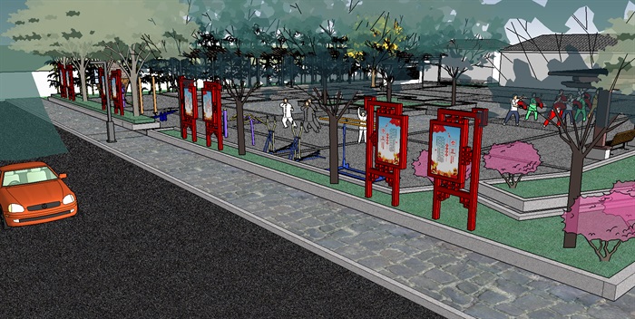 美丽乡村生态公园健身广场景观方案设计一(2)